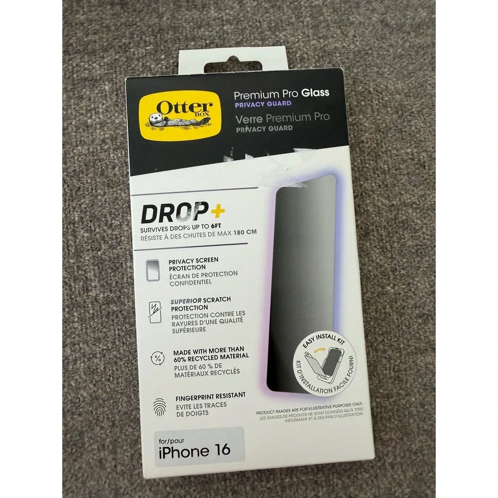 OtterBox Premium Pro Glass Privacy Guard for iPhone 16 Screen Protector 77-96218